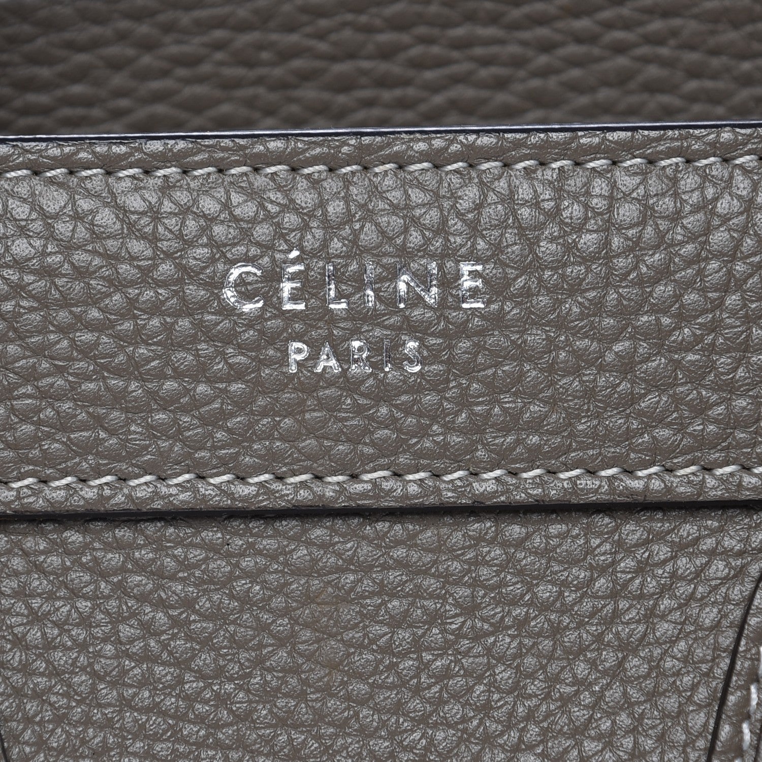 Celine Drummed Calfskin Nano Luggage Souris 6 of 11