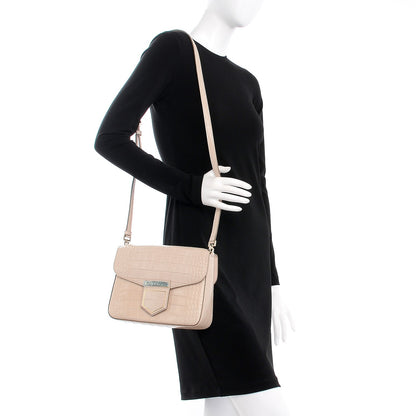 Givenchy Calfskin Crocodile Embossed Small Nobile Shoulder Bag Nude Pink 7 of 7