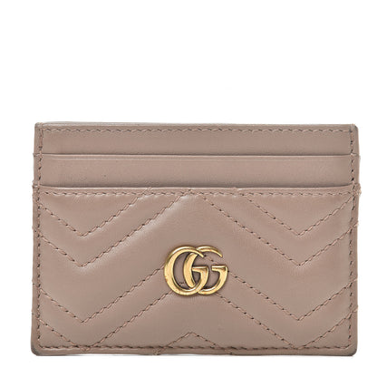 Gucci Calfskin Matelasse GG Marmont Card Holder Porcelain Rose 1 of 10
