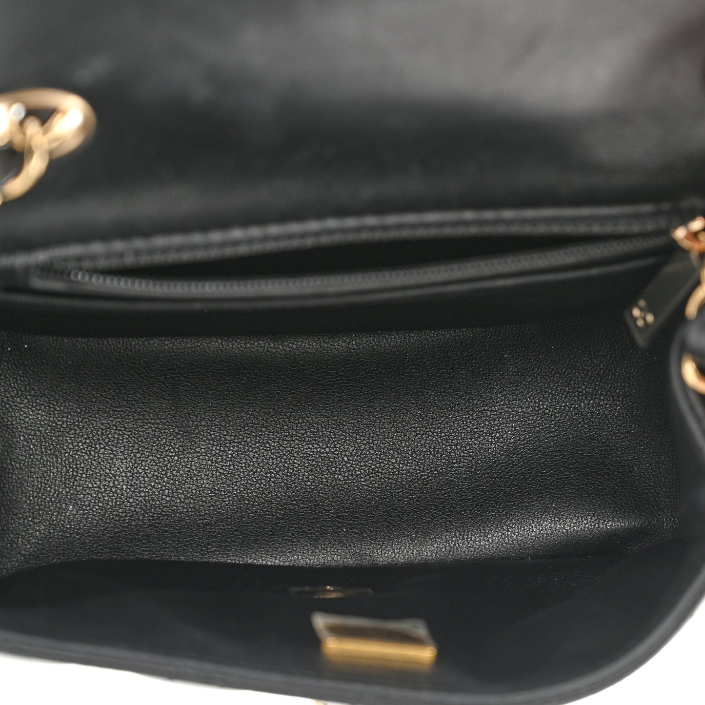 Lambskin Quilted Mini Square Flap Black