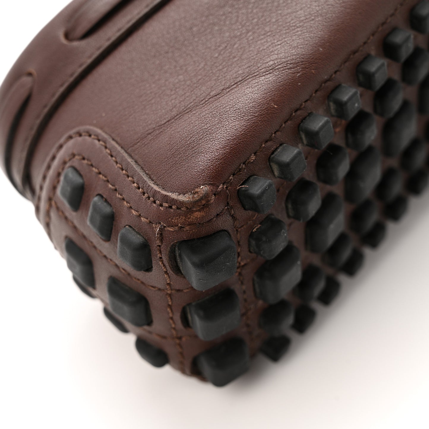 Calfskin Fringe Interlocking G Mens Driver Loafers 8 Brown