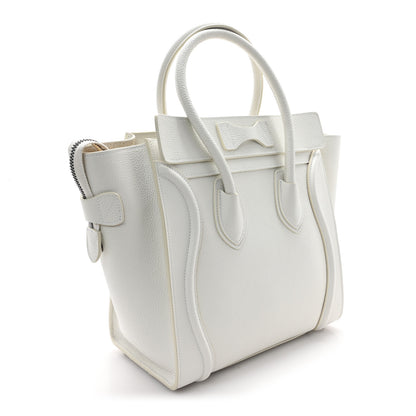 Celine Drummed Calfskin Micro Luggage White 3 of 10