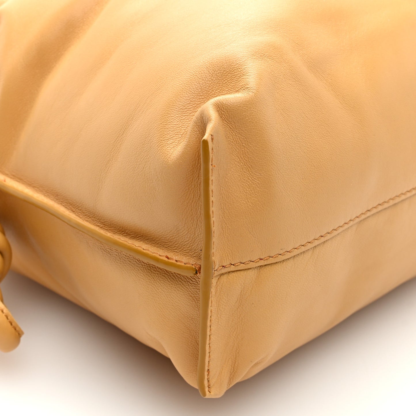 Calfskin Flamenco Puffer Knot Bag Camel