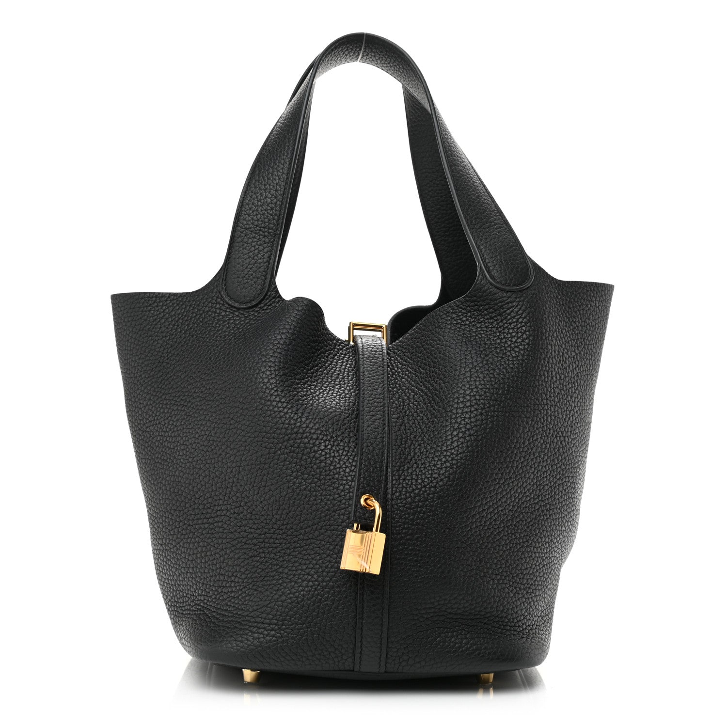 Hermes Taurillon Clemence Picotin Lock 22 MM Black 1 of 9