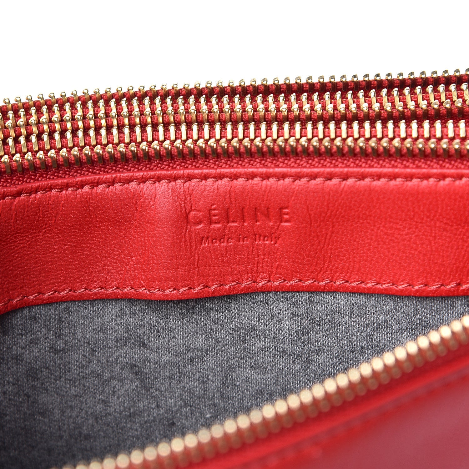 Celine Lambskin Large Trio Crossbody Bag Red 7 of 11