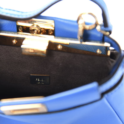 Fendi Shiny Nappa Micro Peekaboo Iconic Satchel Blue Royal 8 of 11