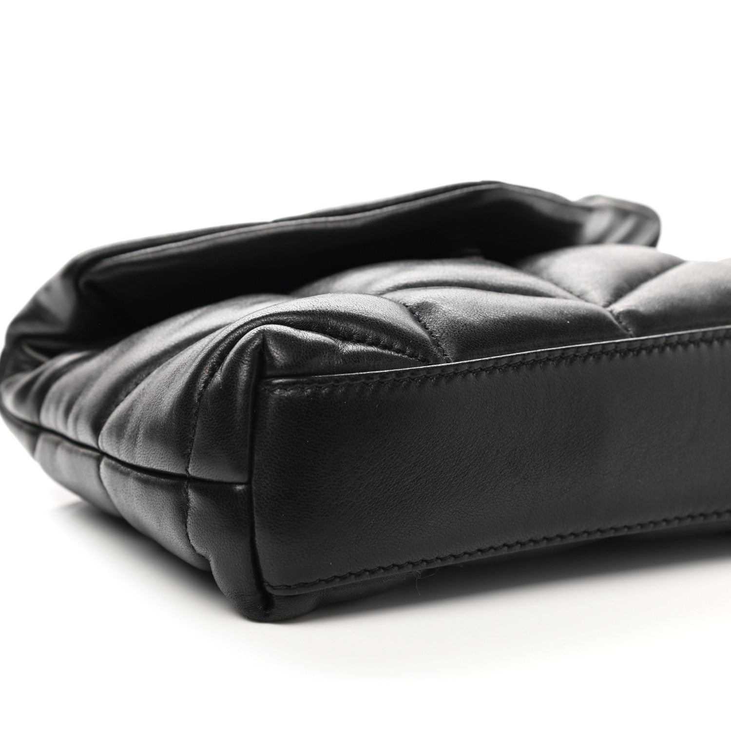 Saint Laurent Lambskin Monogram Loulou Puffer Pouch Clutch Black 8 of 9