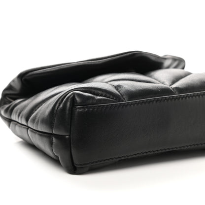 Saint Laurent Lambskin Monogram Loulou Puffer Pouch Clutch Black 8 of 9