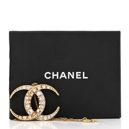 Chanel Baguette Crystal Moon CC Necklace Gold 5 of 5