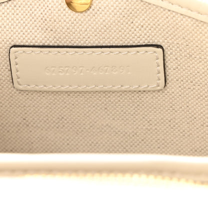Gucci Calfskin Web Geometric Print Small Bamboo 1947 Top Handle Bag White Multicolor 7 of 13