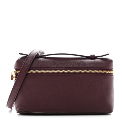 Loro Piana Grained Calfskin L19 Extra Pocket Pouch Azuki Beans 1 of 9