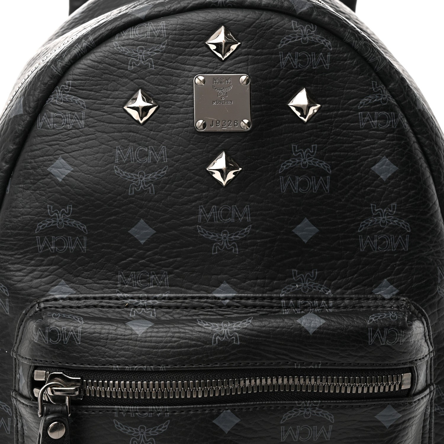 MCM Visetos Studded Small Dual Stark Backpack Black 8 of 15