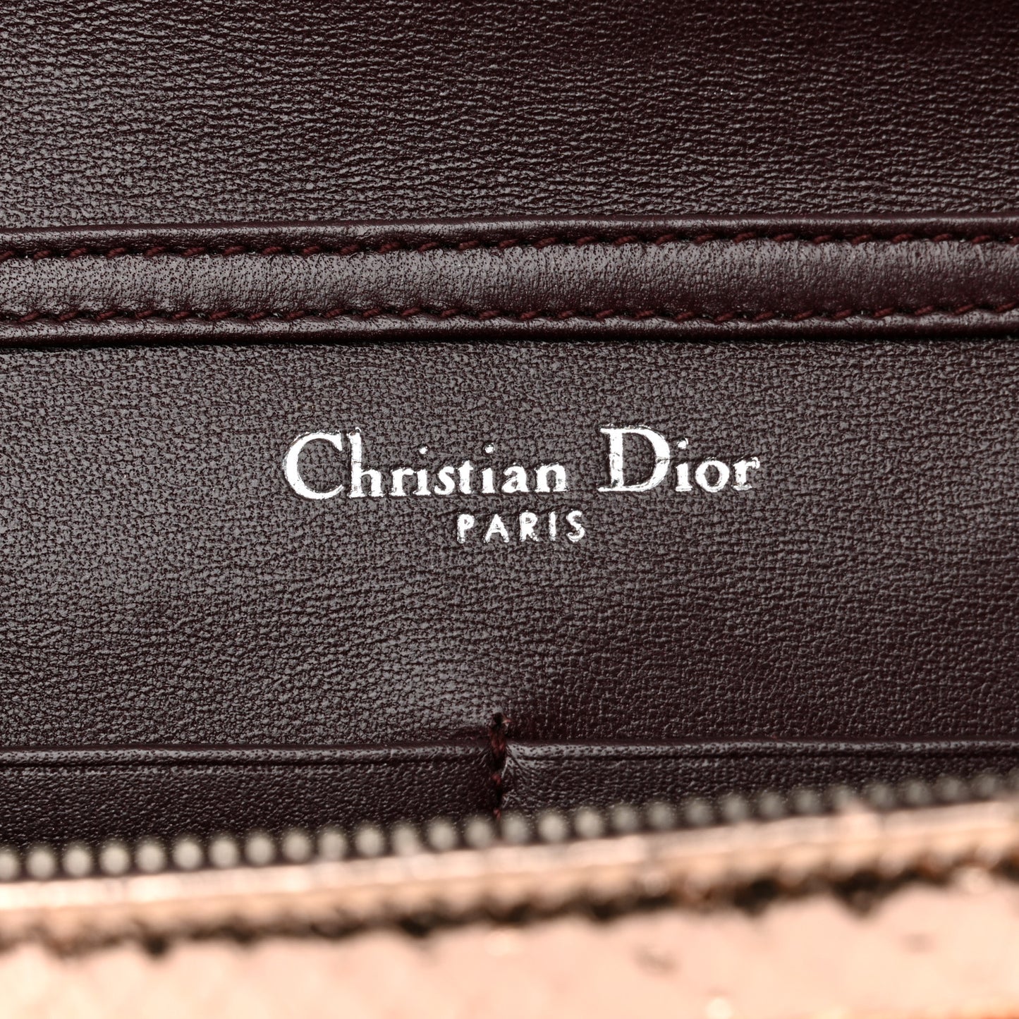 Snakeskin Diorama Wallet on Chain Pouch Rose Gold