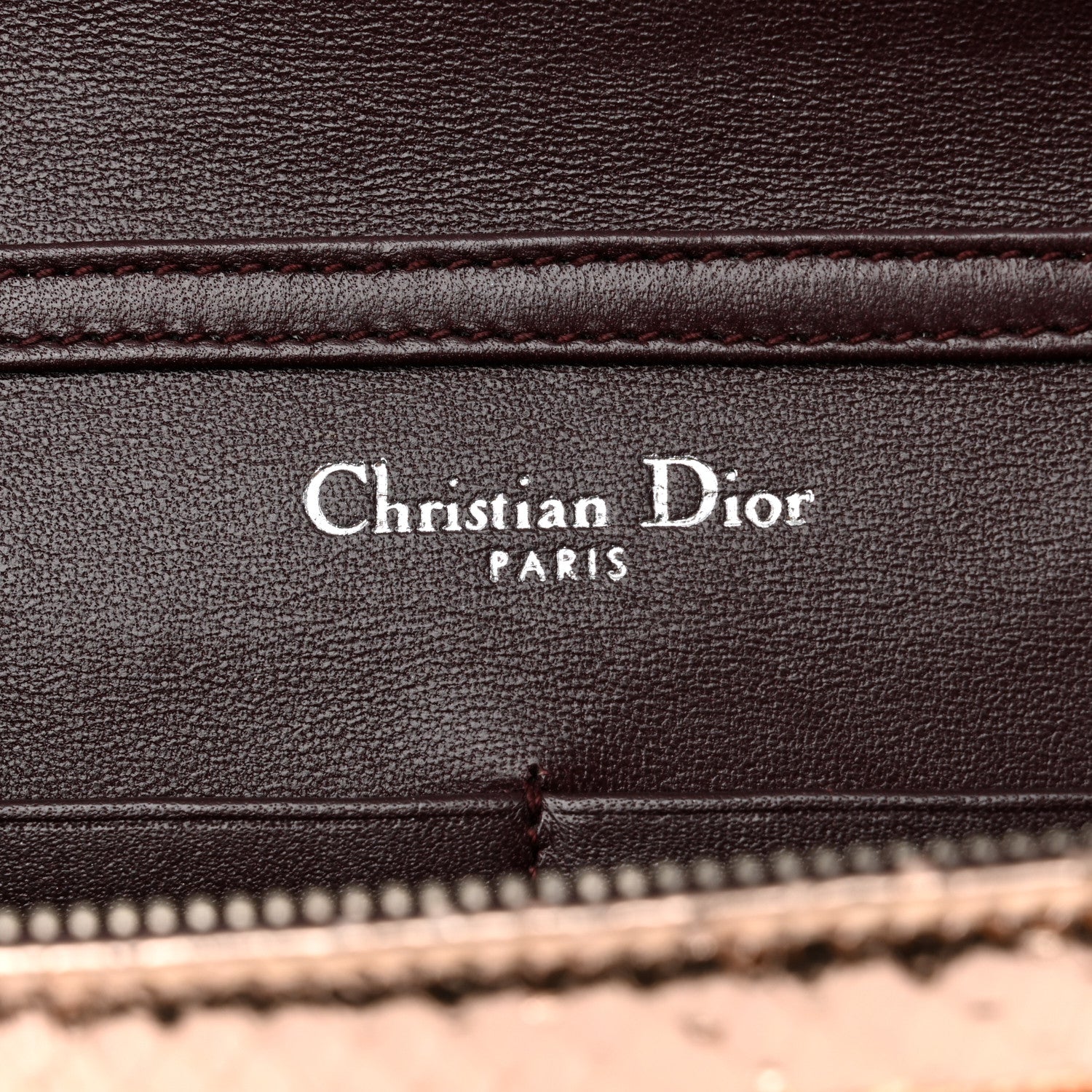 Christian Dior Snakeskin Diorama Wallet on Chain Pouch Rose Gold 6 of 13