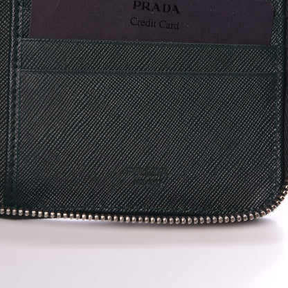 Prada Saffiano Large Sun Zip Around Travel Wallet Smeraldo 6 of 8