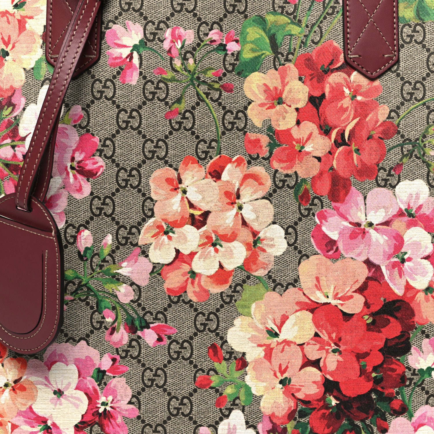 Gucci GG Supreme Monogram Blooms Large Reversible Tote Beige Multicolor Dry Rose 7 of 16