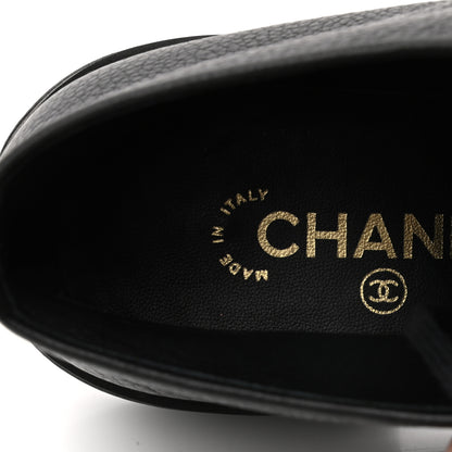 Chanel Goatskin Pearl Lace Up CC Short Boots 40 Black 8 of 10