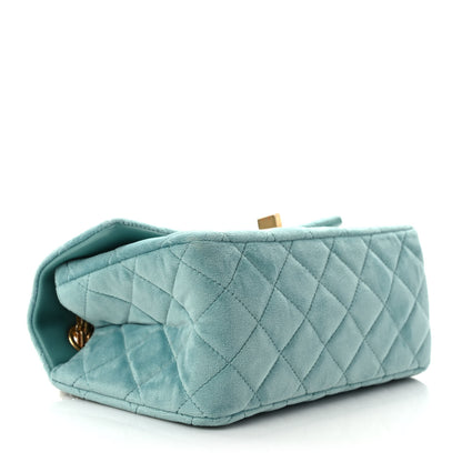 Chanel Velvet Quilted Mini 2.55 Reissue Flap Light Blue 3 of 11