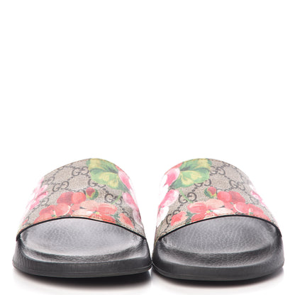 Gucci GG Supreme Monogram Blooms Slide Sandals 39 Beige Multicolor 2 of 8