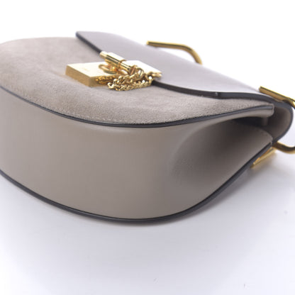 Chloe Suede Smooth Calfskin Mini Drew Shoulder Bag Motty Grey 6 of 9