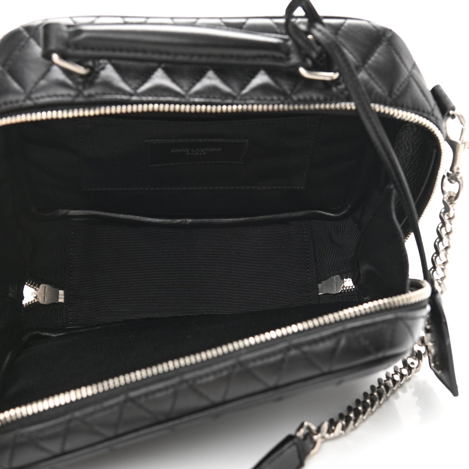 Saint Laurent Lambskin Matelasse Chevron Lunchbox Bag Black 4 of 9