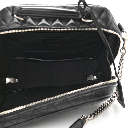 Saint Laurent Lambskin Matelasse Chevron Lunchbox Bag Black 4 of 9