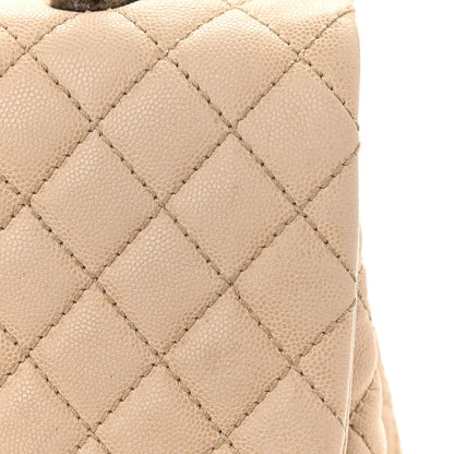 Chanel Caviar Quilted Medium Coco Handle Flap Light Beige 18 of 25