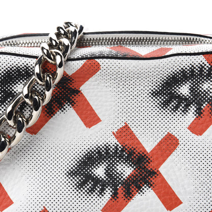 Prada Vitello Daino Eye Inside Shoulder Bag Bianco Arancio 10 of 10