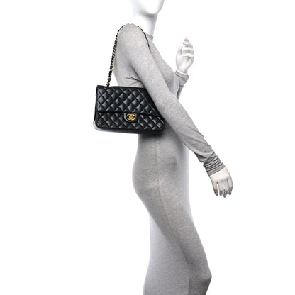 Chanel Lambskin Quilted Medium Double Flap Black 2 of 14