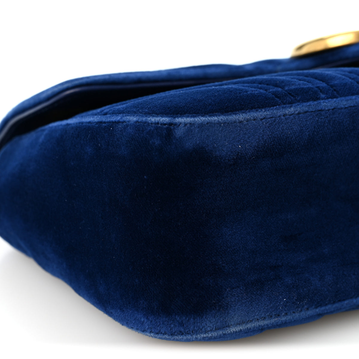 Gucci Velvet Matelasse Small GG Marmont Shoulder Bag Cobalt Blue 9 of 11