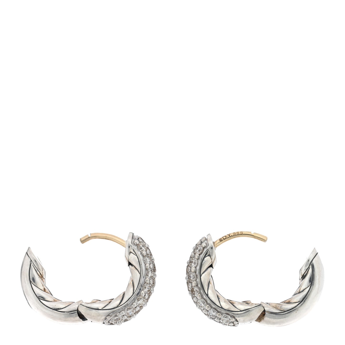 Sterling Silver Diamond Mercer Micro Hoop Earrings