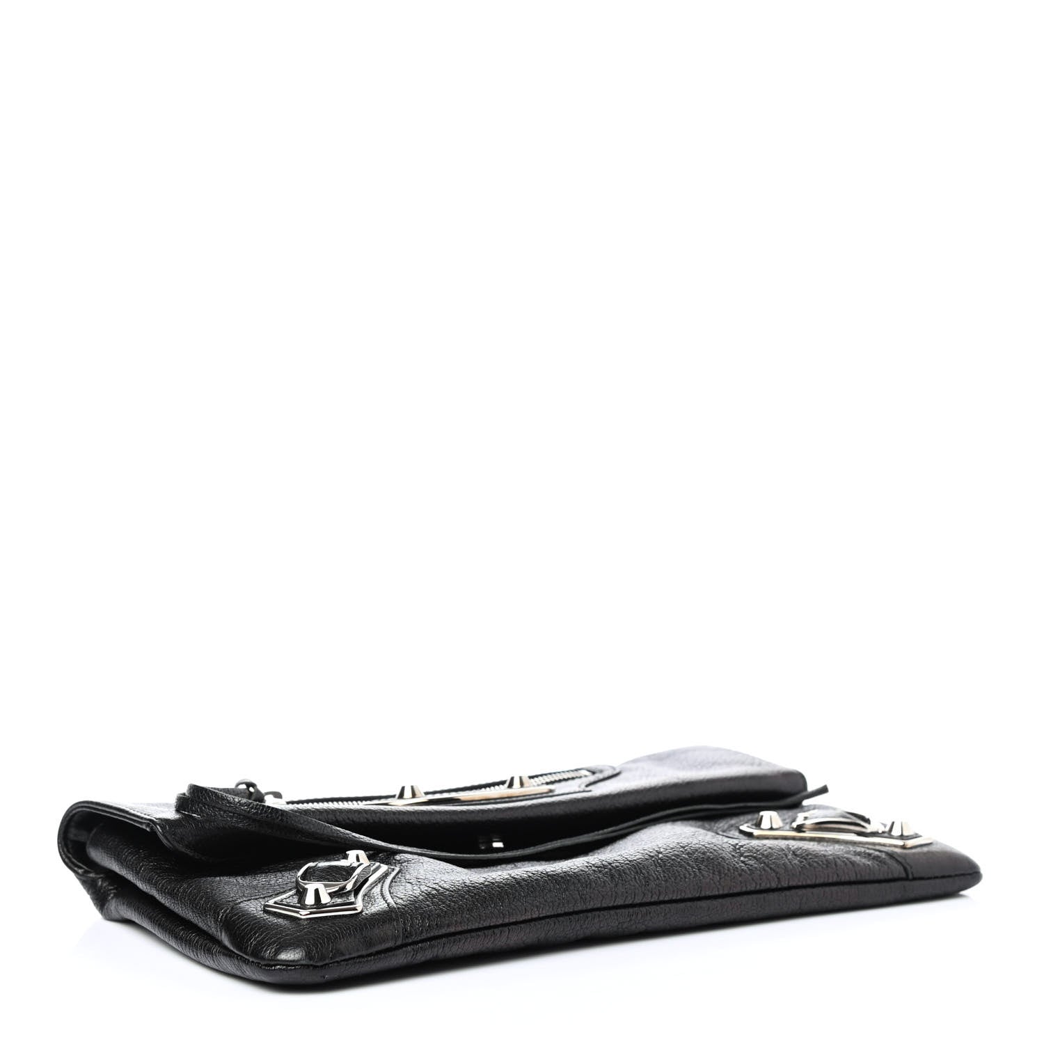 Balenciaga Chevre Silver Metallic Edge Hardware Envelope Clutch Black 3 of 4