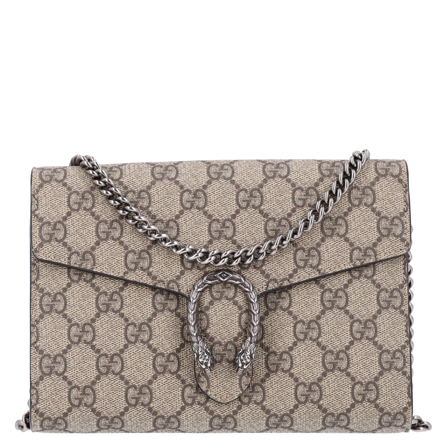 Gucci GG Supreme Monogram Mini Dionysus Chain Wallet Beige Vulcanic Red 1 of 10