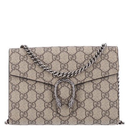 Gucci GG Supreme Monogram Mini Dionysus Chain Wallet Beige Vulcanic Red 1 of 10