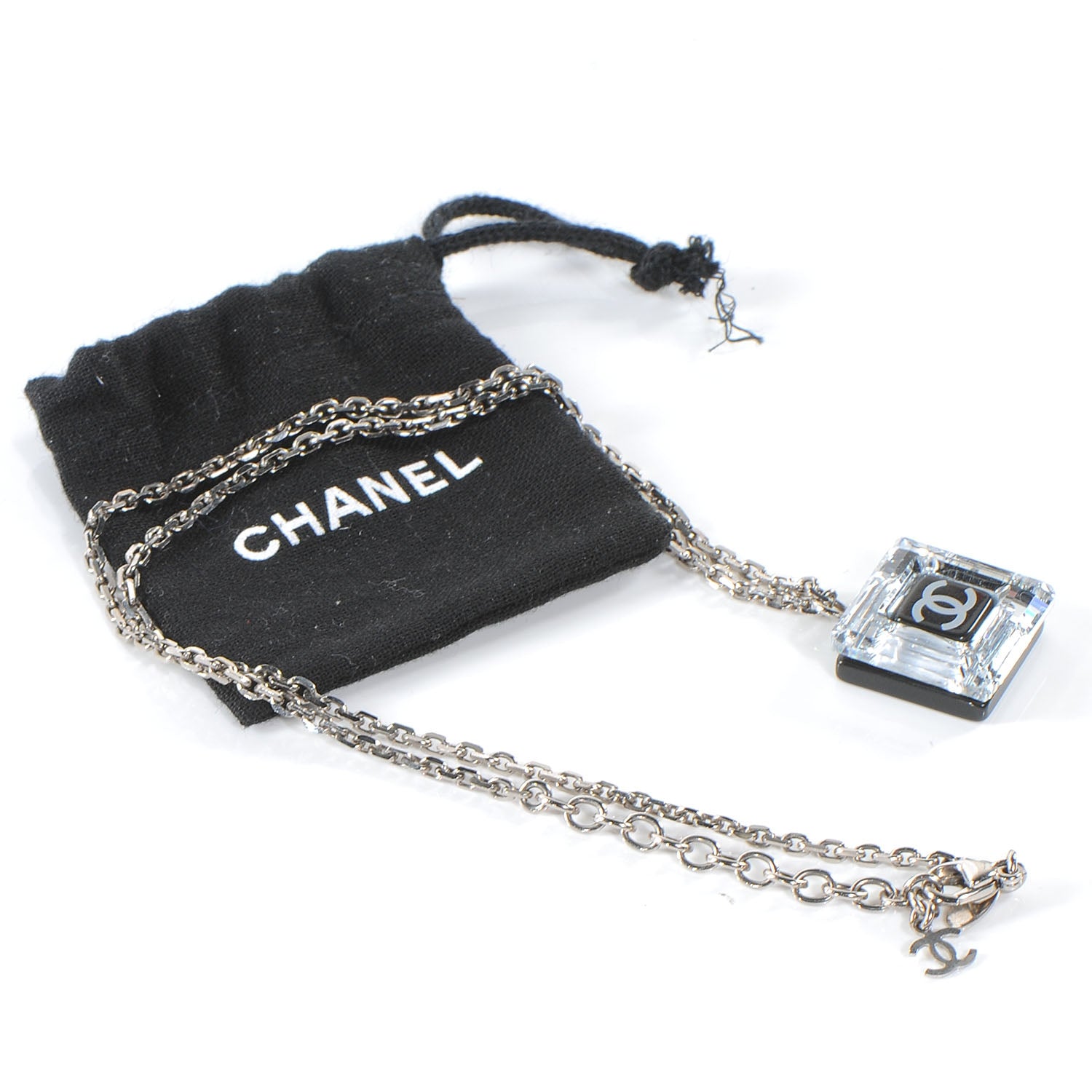 Chanel Crystal CC Square Charm Necklace 5 of 5