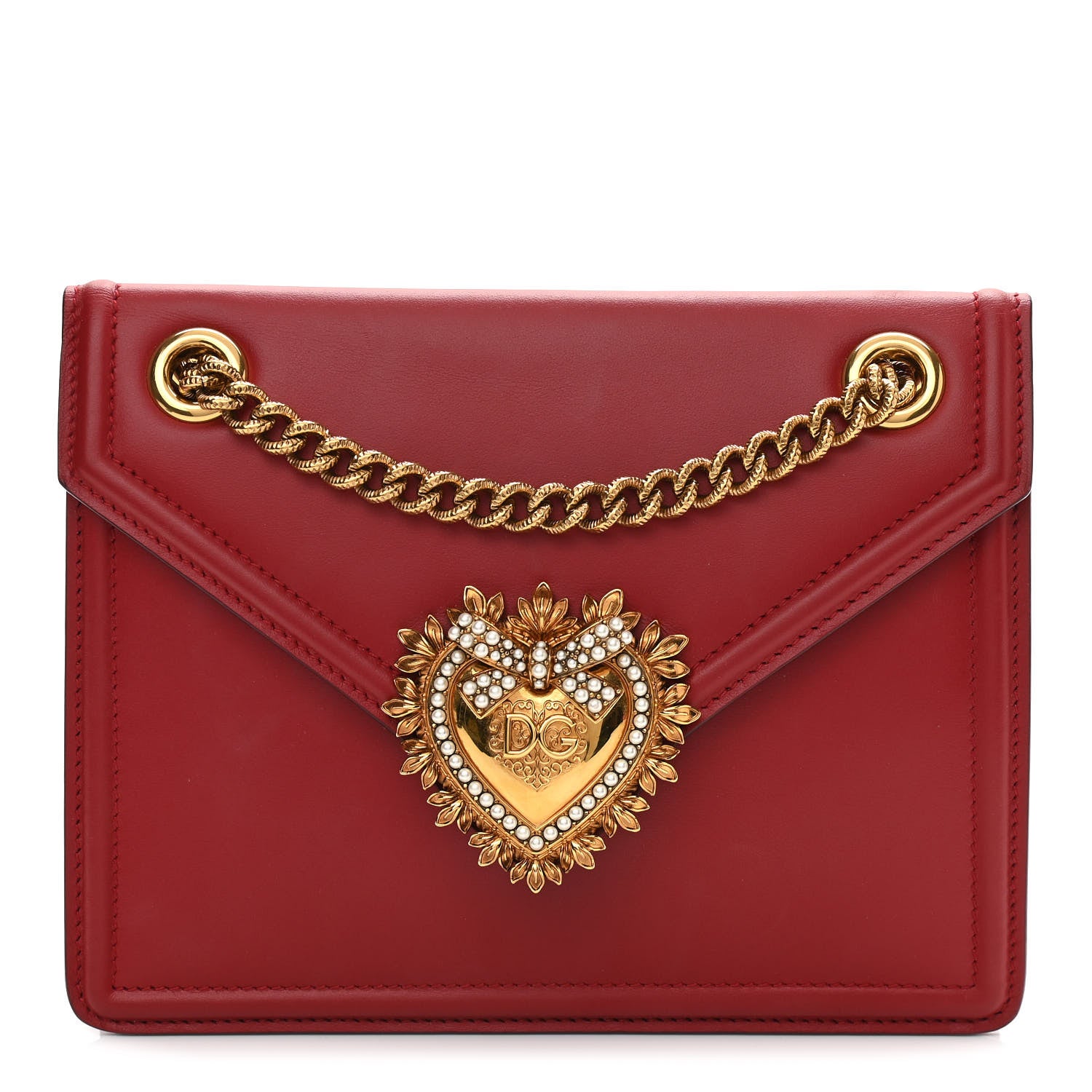Dolce & Gabbana Smooth Calfskin Medium Devotion Crossbody Bag Poppy Red 1 of 11