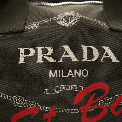 Prada Canapa Logo Saint Barth Boston Bag Militare 8 of 12