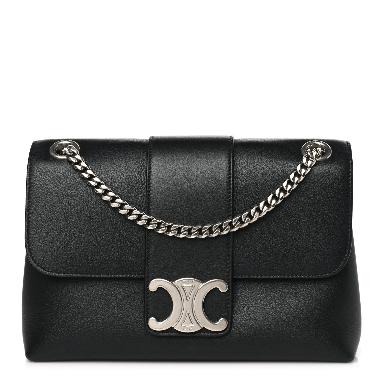 Celine Supple Calfskin Medium Victoire Bag Black 1 of 9