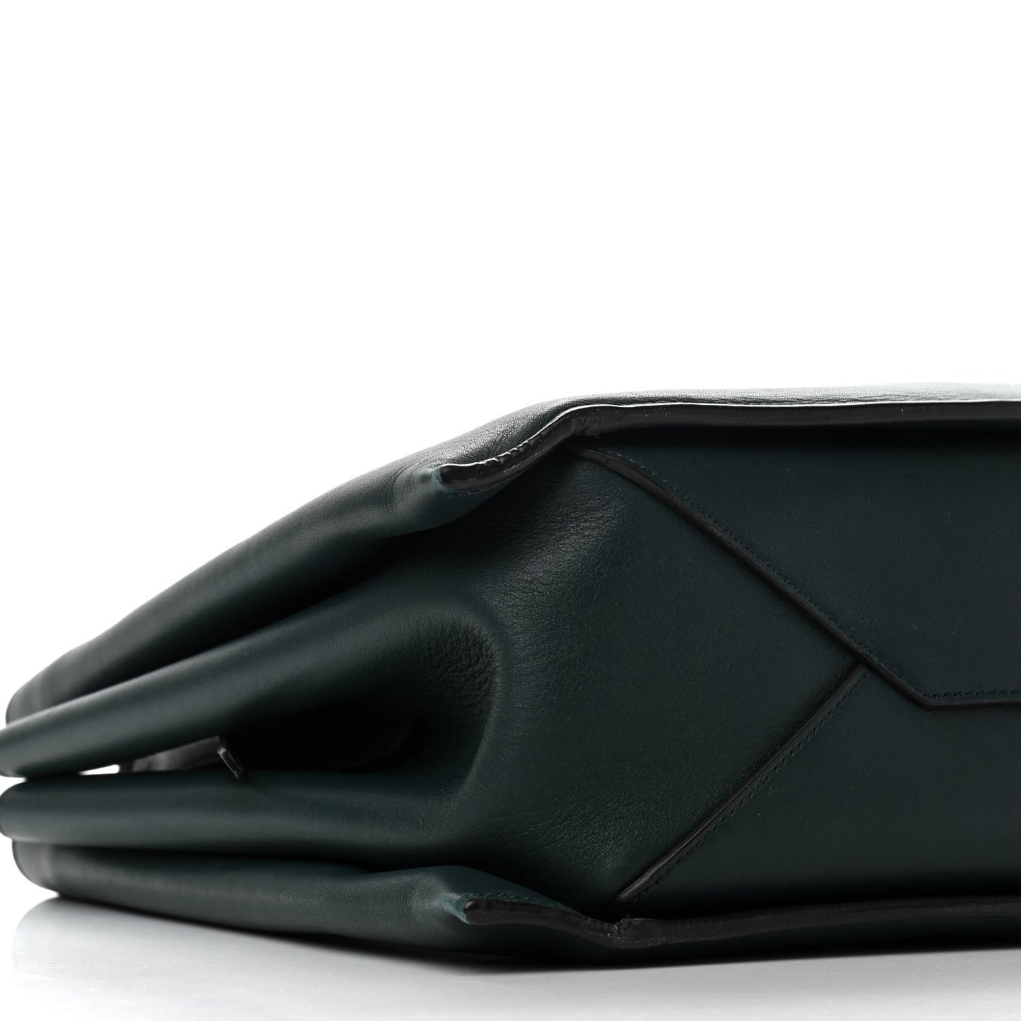 Smooth Calfskin Medium Tri-Fold Bag Bottle Green