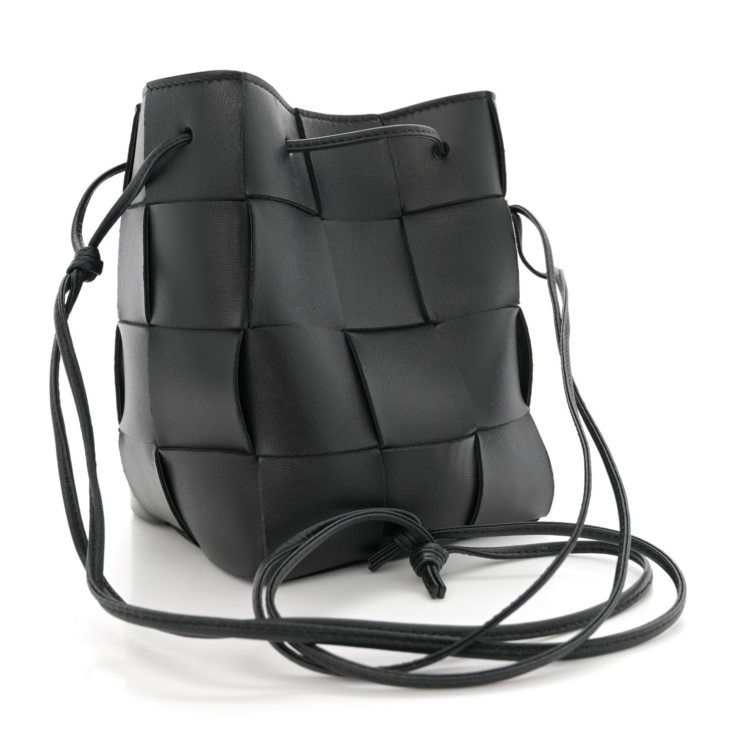Nappa Maxi Intrecciato Cassette Bucket Bag Black