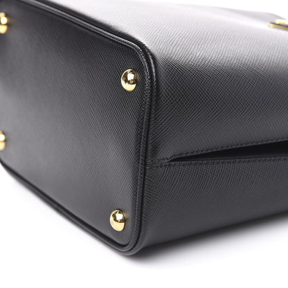 Prada Saffiano Cuir Medium Panier Bucket Bag Black Fuoco 9 of 10