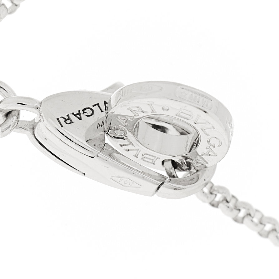 Bulgari 18K White Gold Diamond Small B.Zero1 Pave Pendant Necklace 5 of 6