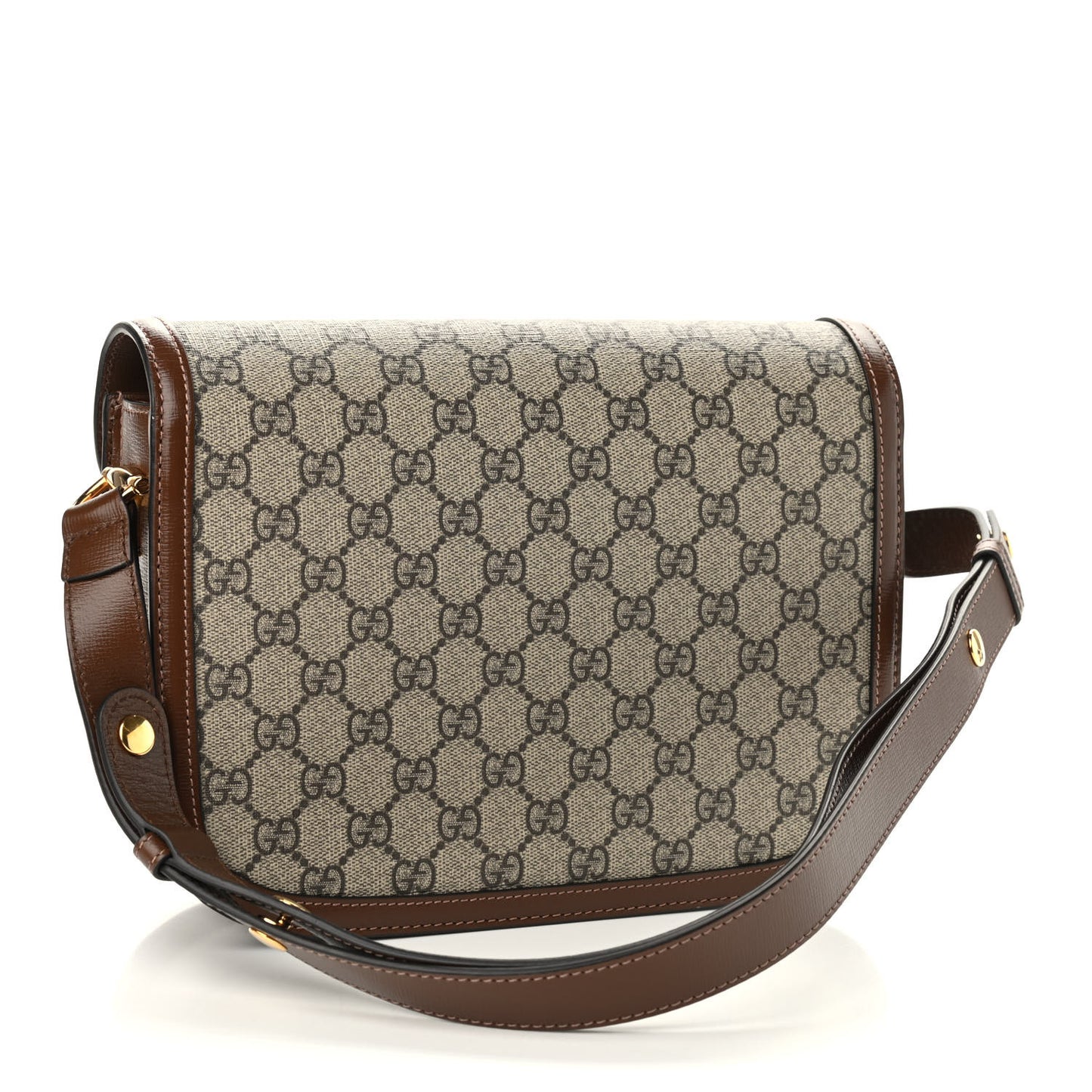 GG Supreme Monogram Horsebit 1955 Shoulder Bag Beige Brown Sugar