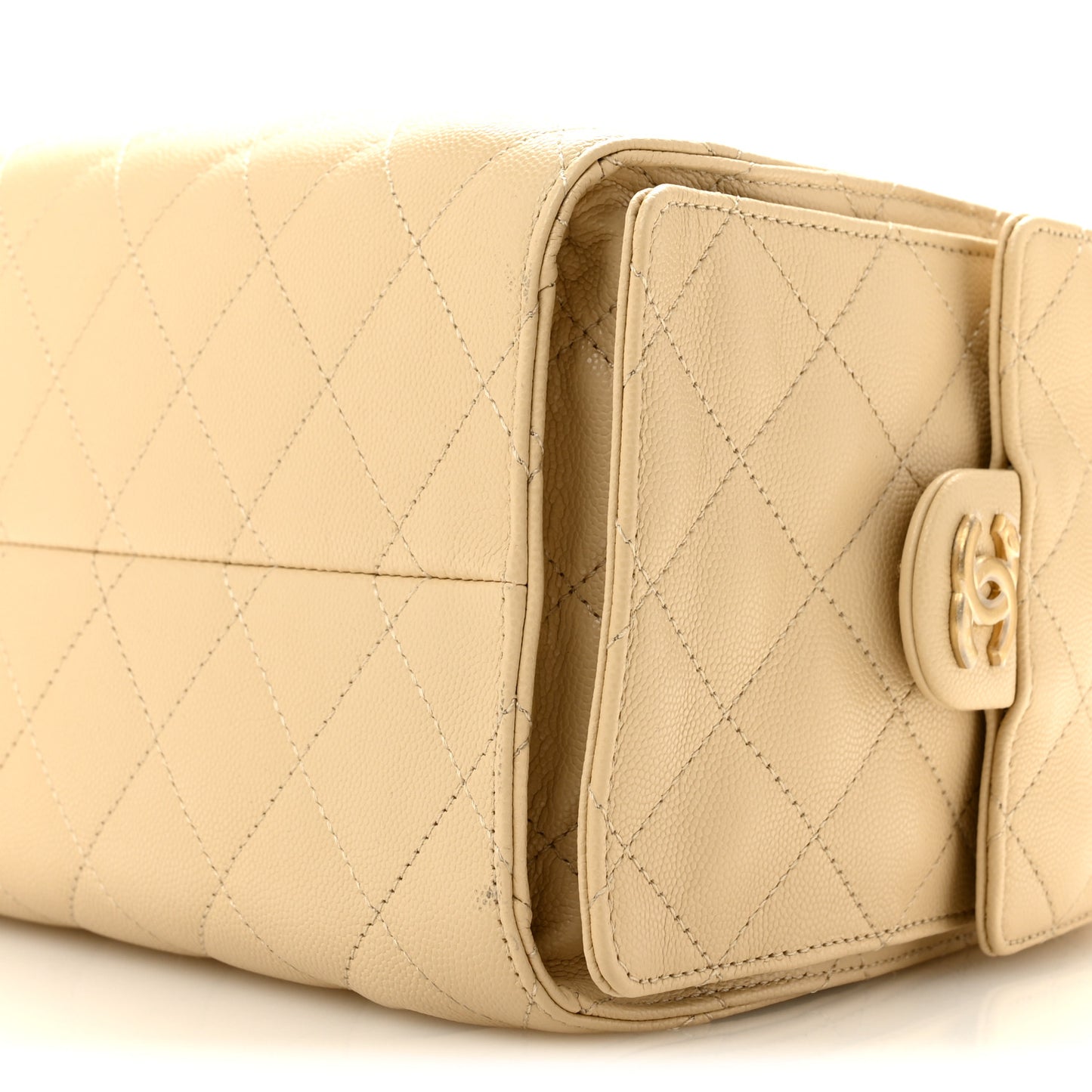 Caviar Quilted Small Chanel 25 Handbag Beige