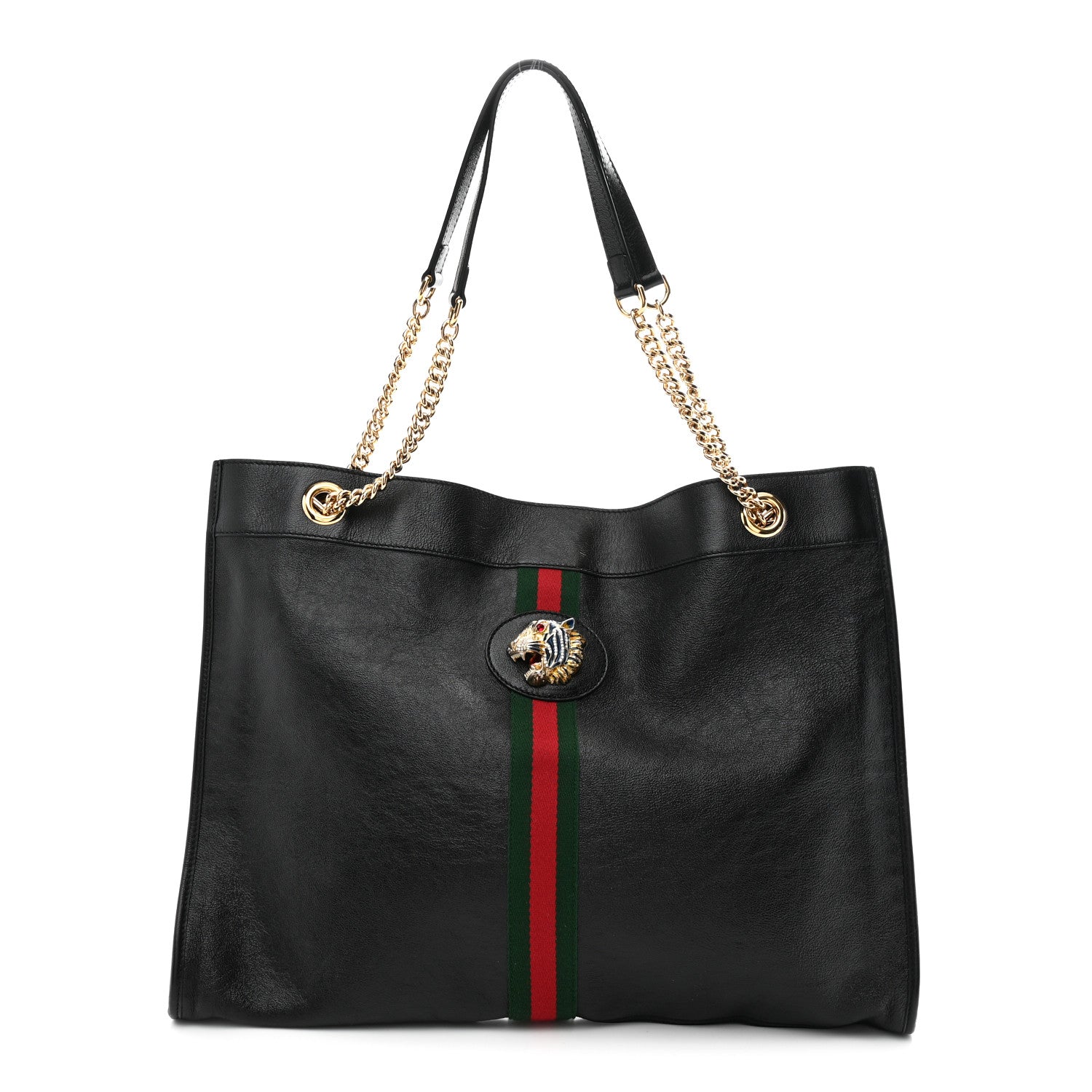 Gucci Calfskin Large Rajah Chain Tote Black 1 of 11