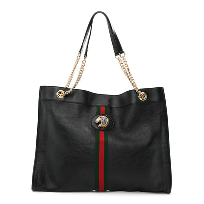 Gucci Calfskin Large Rajah Chain Tote Black 1 of 11