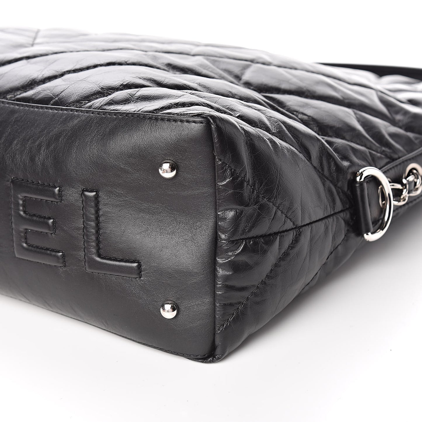 Aged Calfskin Chevron Small Big Bang Hobo Black