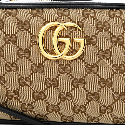 Gucci Monogram Matelasse Diagonal Small GG Marmont Chain Shoulder Bag Beige Black 8 of 10