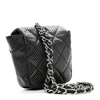 Chanel Lambskin Perforated Mini Flap Bag Black 3 of 10