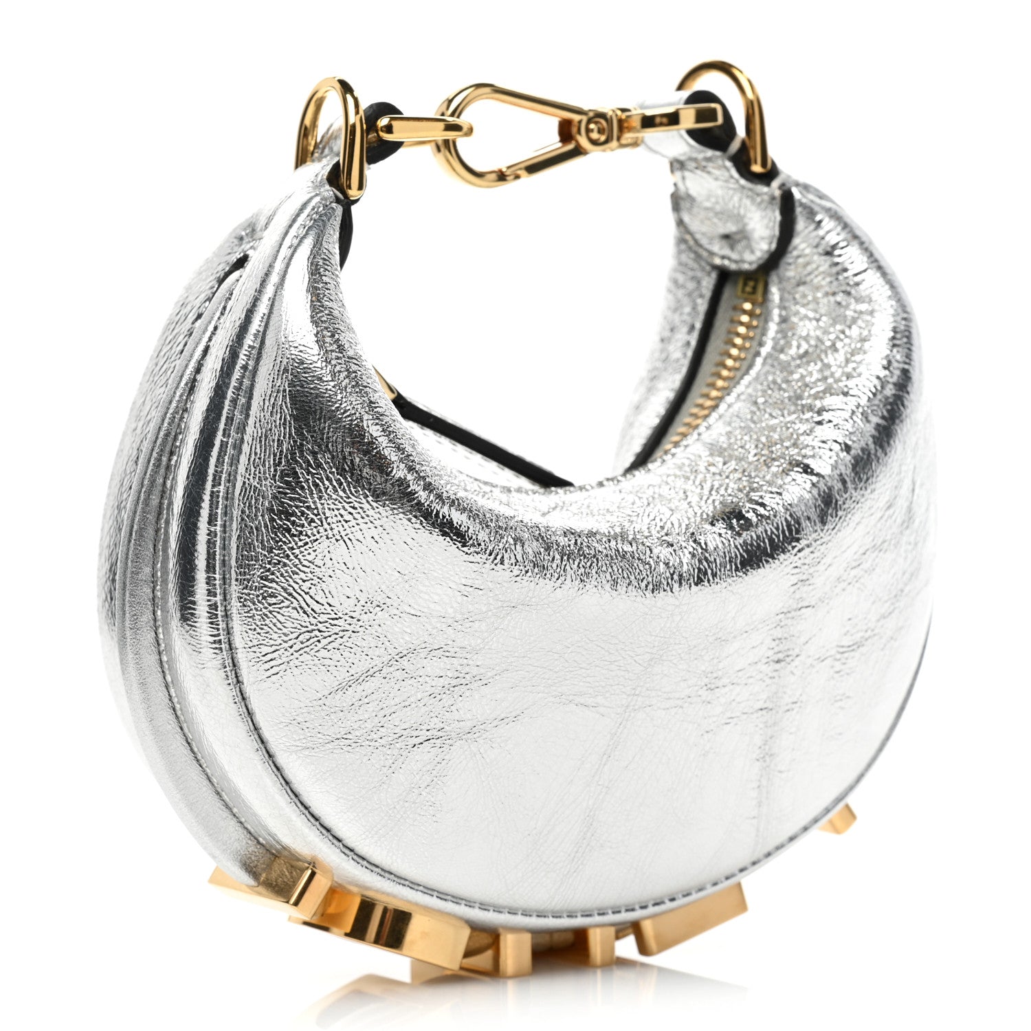 Fendi Rock Millenium Nano Fendigraphy Hobo Charm Argento 2 of 8